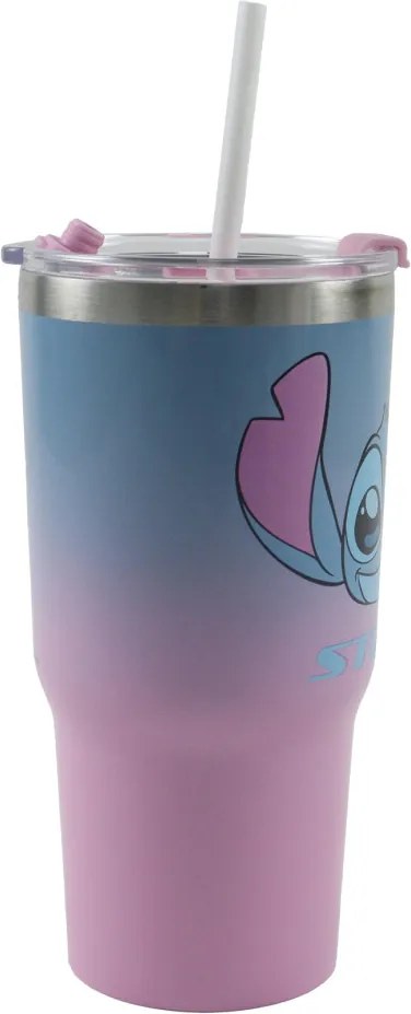 Disney Lilo és Stitch, A csillagkutya Alien 626 rozsdamentes acél thermo szívószálas kulacs 520 ml