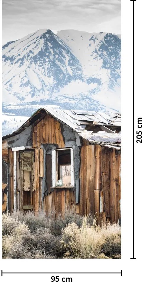 Fotótapéta ajtóra - Kis ház a hegyek alatt (95x205cm)