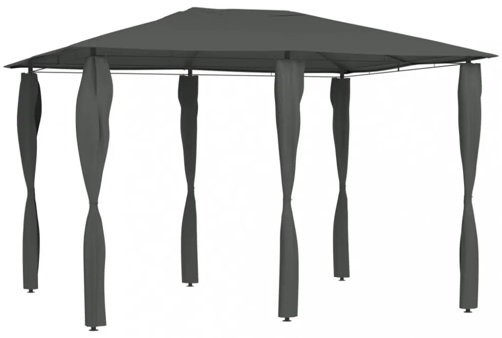 antracitszürke pavilon oszlop takarókkal 3 x 4 x 2,6 m 160 g/m²