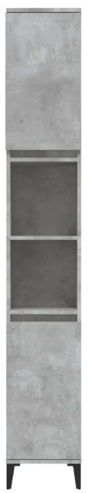 vidaXL betonszürke szerelt fa fürdőszobaszekrény 30 x 30 x 190 cm