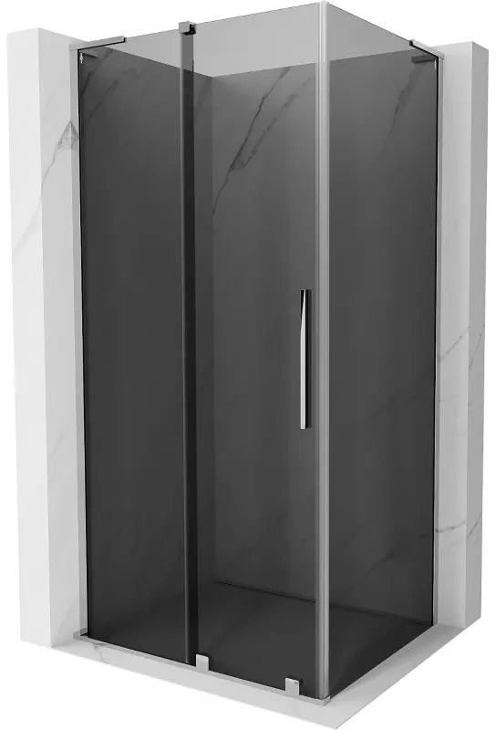 Mexen Velar L, zuhanykabin tolóajtóval 100 x 90 cm, 8mm szürke üveg, króm, 871-100-090-43-01