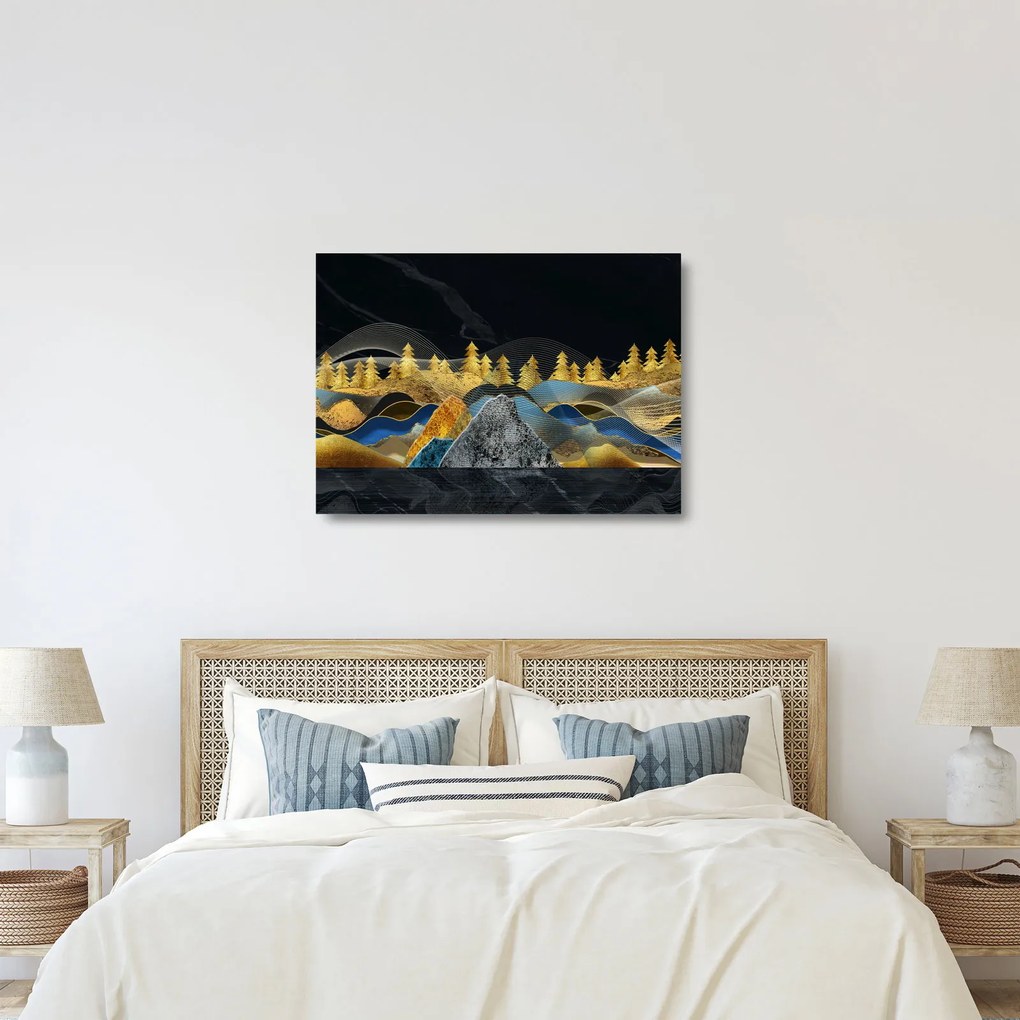 Kép - zlaté hory (üvegen) (70x50 cm)