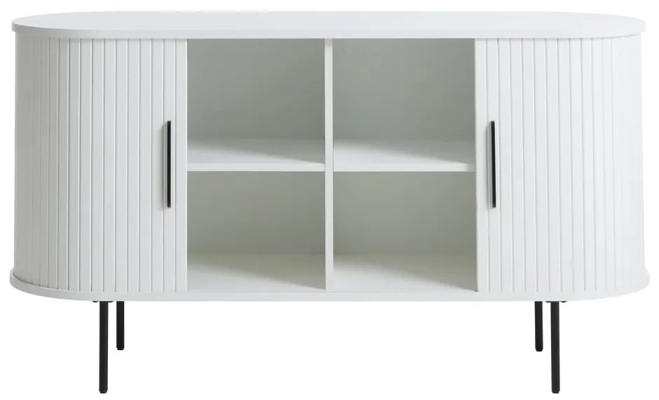 Fehér komód tolóajtóval 120x76x45 cm Nola – Unique Furniture