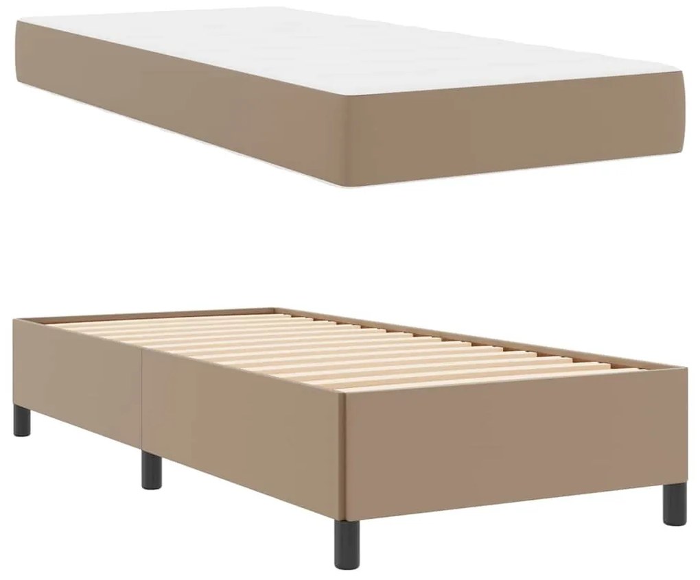 Ágykeret matraccal matracmal Cappuccino 90 x 190 cm Műbőr