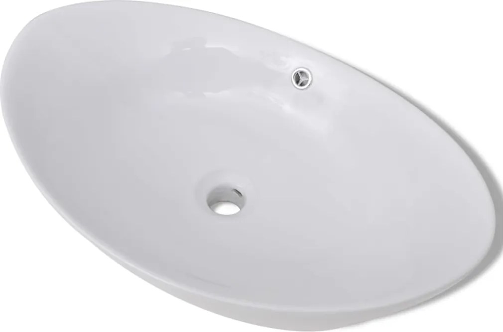 vidaXL Luxus Kerámia Mosdó Ovális Túlfolyó 59 x 38,5 cm