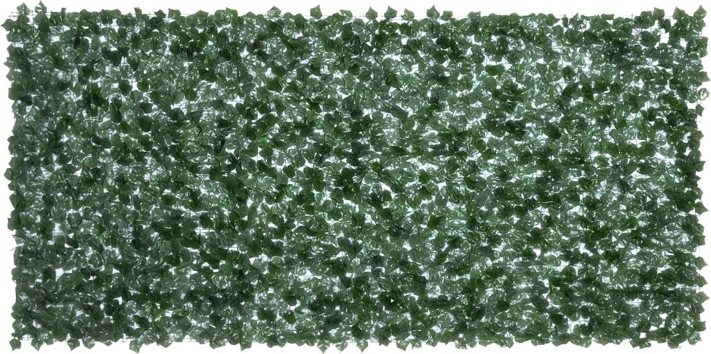 Outsunny Mesterséges Sövény Zárófólia, UV Védelemmel Ellátott Zárófólia, Zöld Erkély Zárófólia, Levéllel Ellátott Kerítési Zárófólia, Sövénykerítés, M