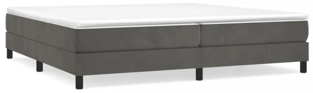 sötétszürke bársony rugós ágykeret 200 x 200 cm