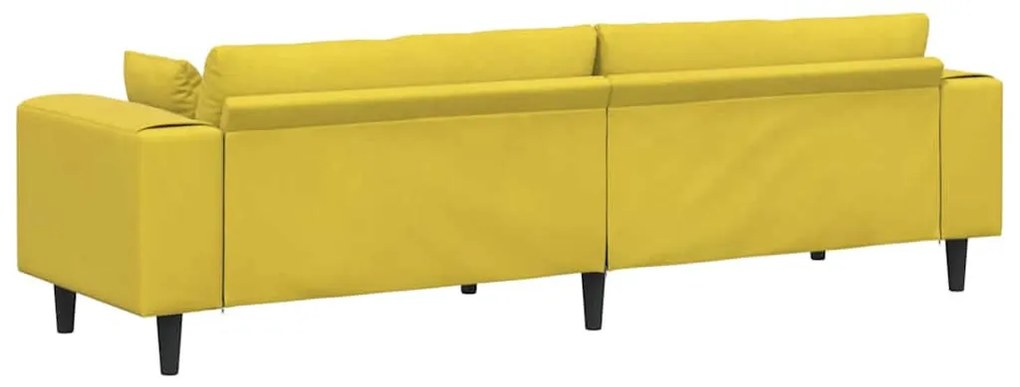 Bársony Kanapé párnával Sárga 210 cm Bársony