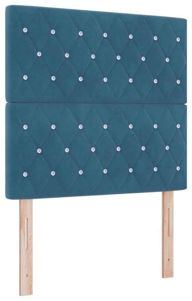 Bársony Fejtámla Argyle fejtámlával Sötétkék 100 cm Bársony