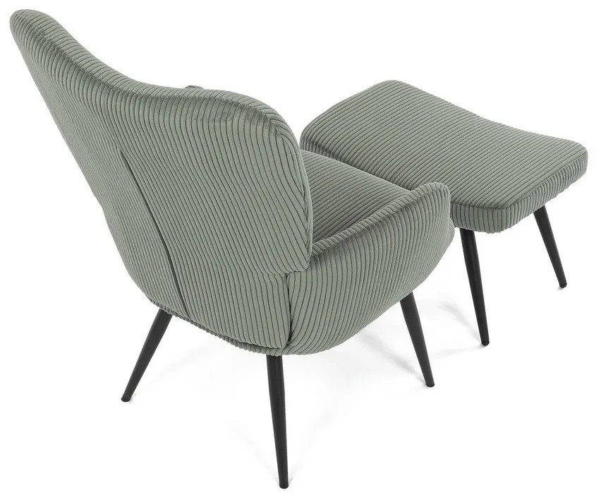 Pihenőfotel lábtartóval L7285 GRN6, zöld