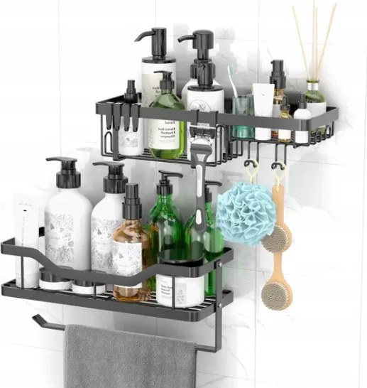 2 db-os fém polc szett Konyhai zuhanypolc 2 db