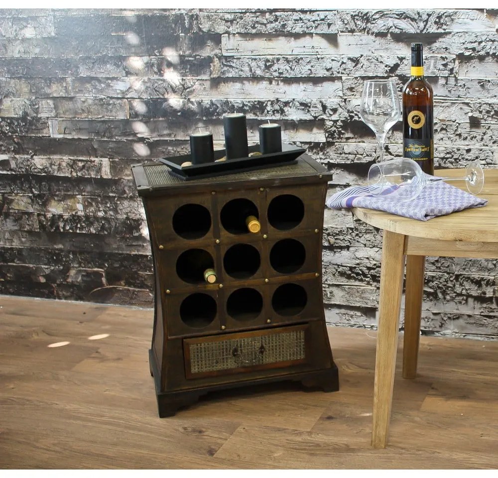 Barna bortartó szekrény, palackok száma 9, 46x58 cm – Deco Pleasure