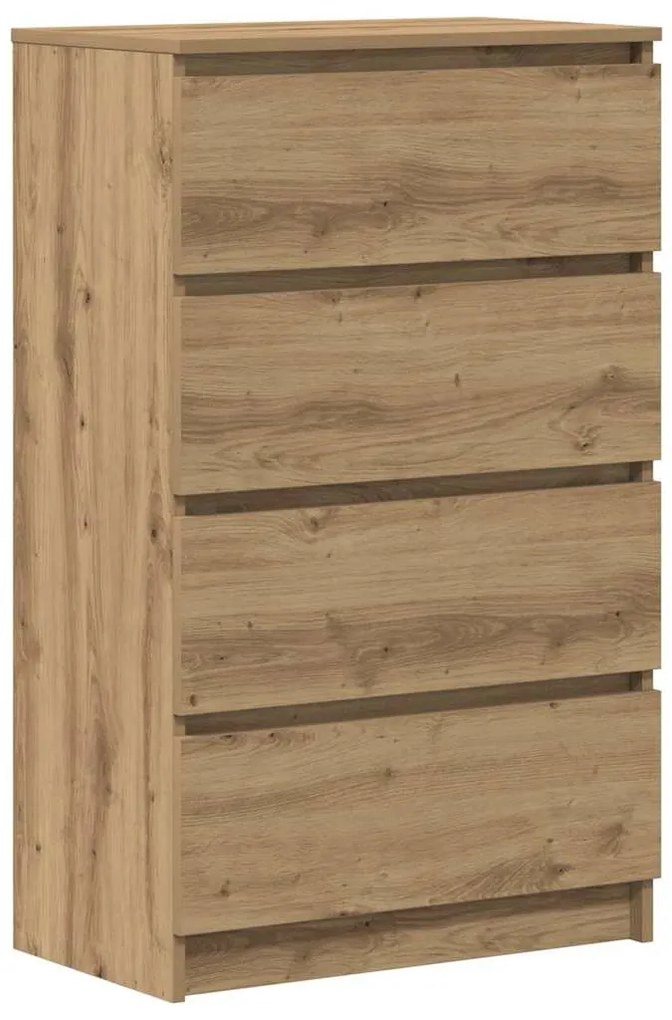 kézműves tölgy színű szerelt fa tálalószekrény 60x35x98,5 cm