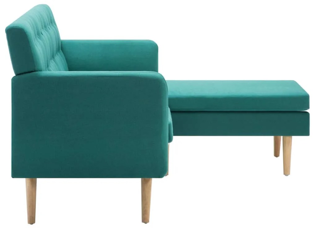 L-alakú zöld szövet kanapé 171,5 x 138 x 81,5 cm