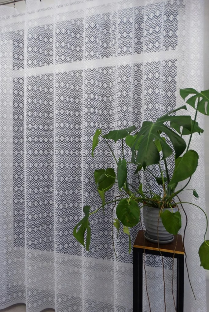 Mg Függöny Geo 35668 Fehér 400x250cm Kész Szalaggal M