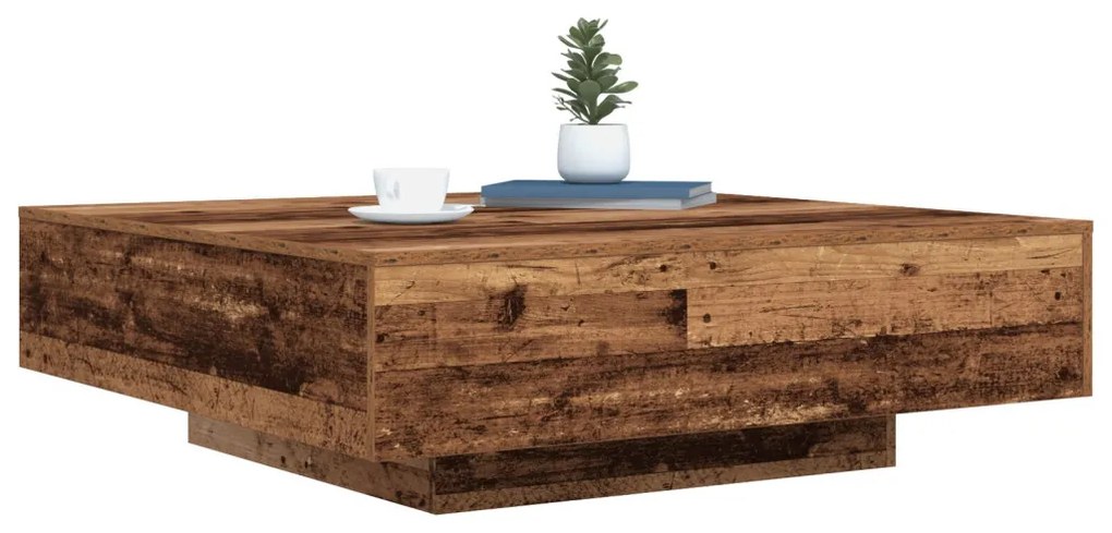 vidaXL Dohányzóasztal Öreg fa 100 x 100 x 31 cm Faanyag