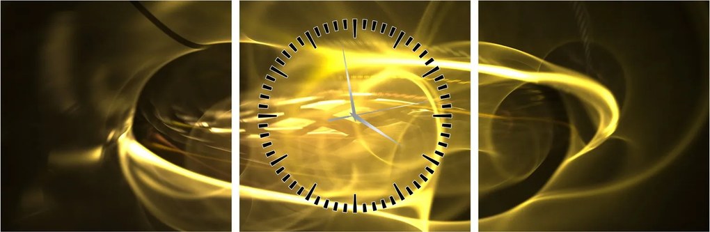 Modern absztrakt kép (órával) (90x30 cm)