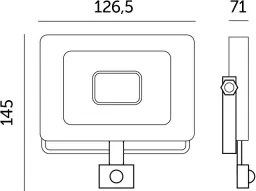 LED Kültéri reflektor érzékelővel LED/20W/230V IP44 6500K fekete