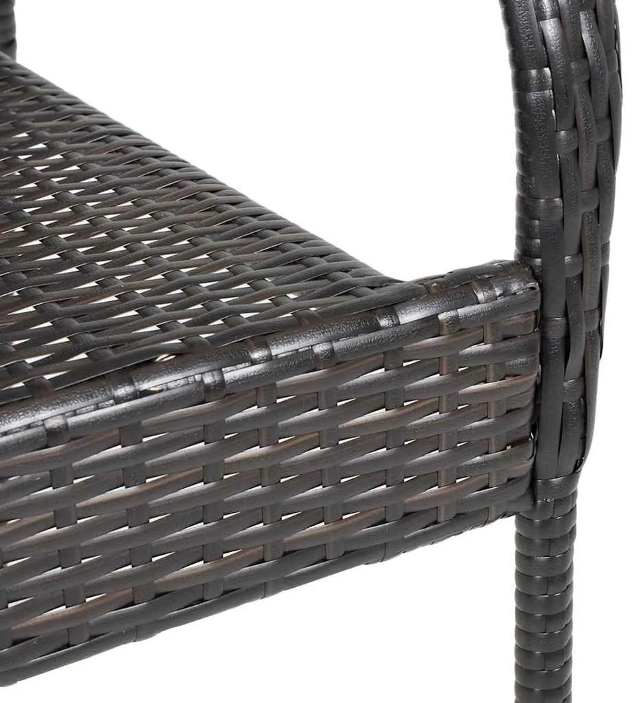 6 db barna rakásolható polyrattan kültéri szék