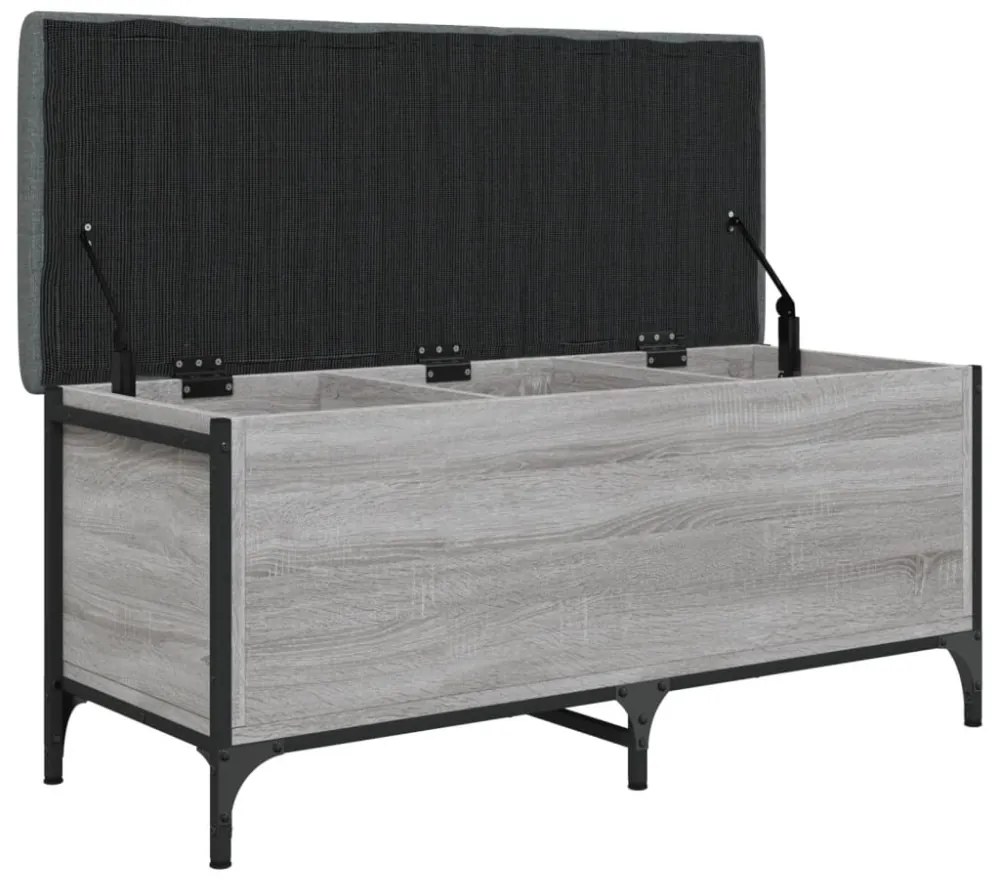 szürke sonoma színű szerelt fa tárolópad 102 x 42 x 45 cm