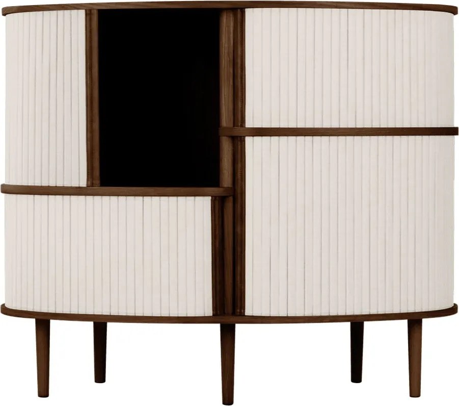 Barna-bézs szekrény tolóajtóval, tölgyfa dekorral 120x100x50 cm Audacious – UMAGE