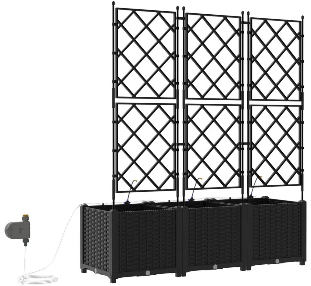 Kerti ültetők Fekete 120 x 40 x 142 cm Acél