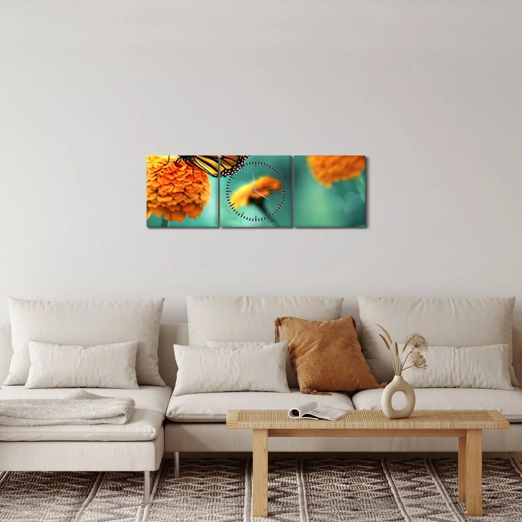 Egy pillangó képe (órával) (90x30 cm)