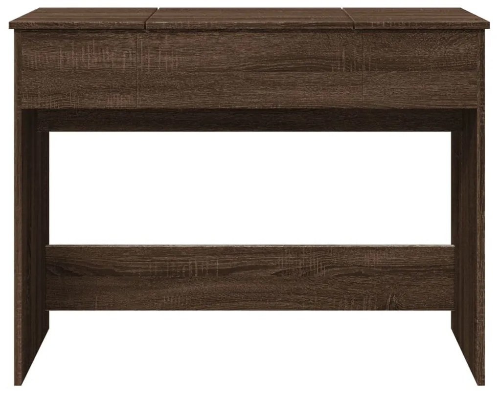 barna tölgy színű fésülködőasztal tükörrel 100x45x76 cm