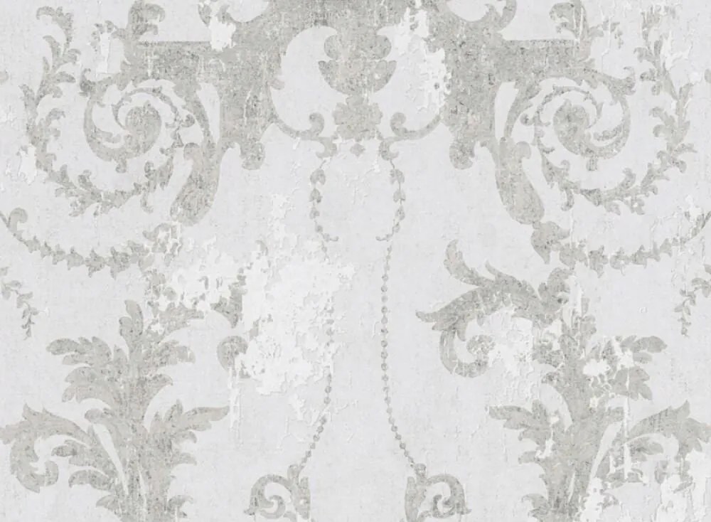 Szürke Tapéta Glamour Stílusban Koptatott Díszek