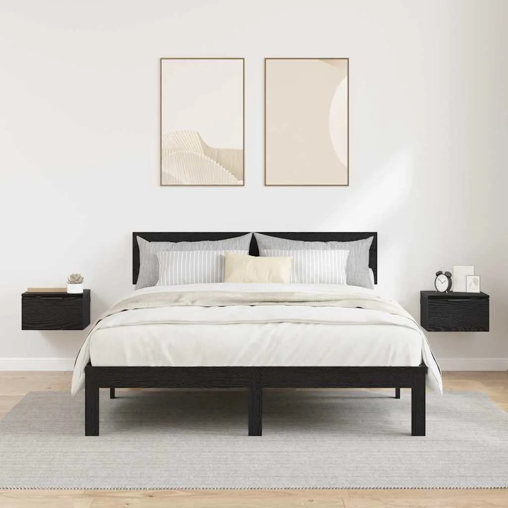 Éjjeliszekrény 2 pcs Musta tammi 34 x 30 x 20 cm Faanyag
