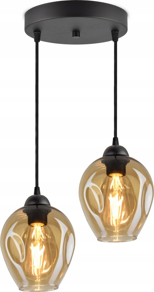 Függő lámpa Csillár Plafon 2 lámpabúra Méz Led