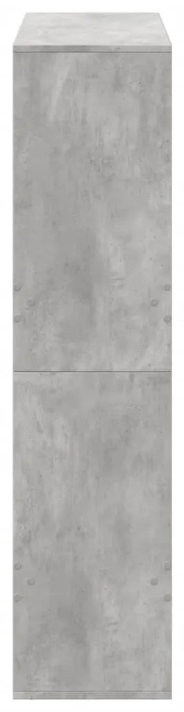 betonszürke szerelt fa könyvespolc 100 x 33 x 135 cm