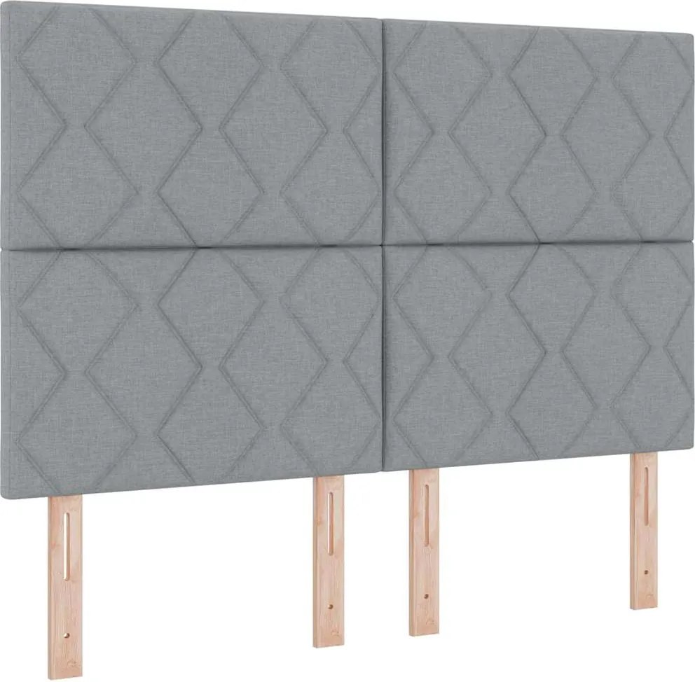 vidaXL LED Box Spring Ágy matracmal Világosszürke 160 x 200 cm szövet