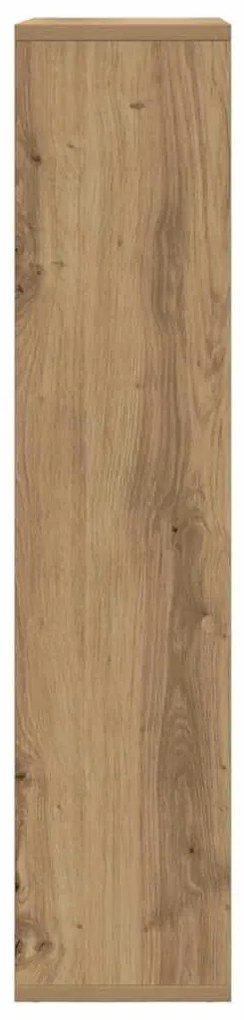 kézműves tölgy színű szerelt fa könyvespolc 63 x 20 x 90 cm