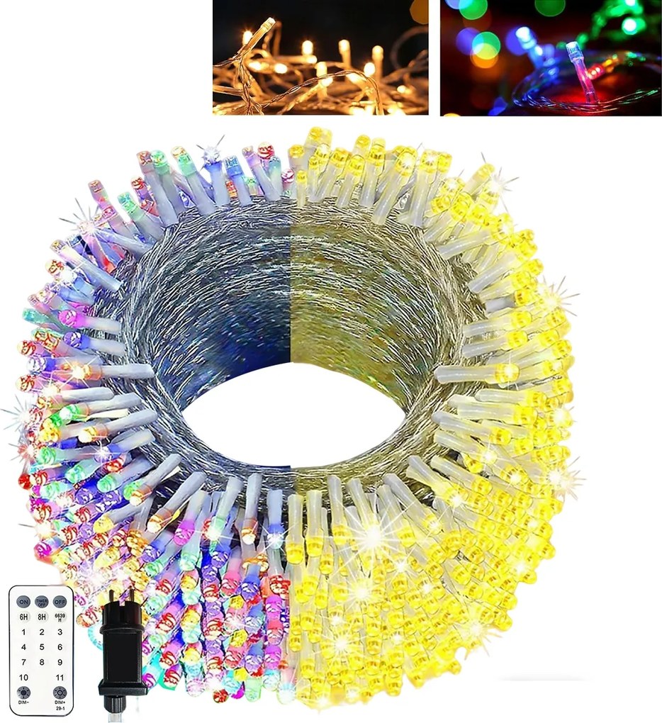 Új fénylánc fényfüzérek karácsonyfa lámpák 30m 300 Led