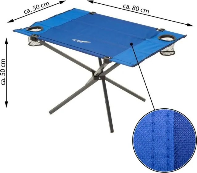 Kemping asztal DIVERO Kék 80 x 50 cm