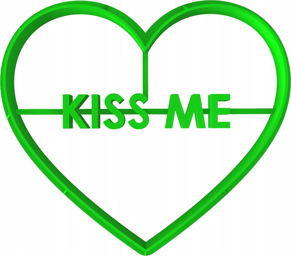 Prémium Mézeskalács lyukasztó Valentin Nap Szív Kiss Me 8cm