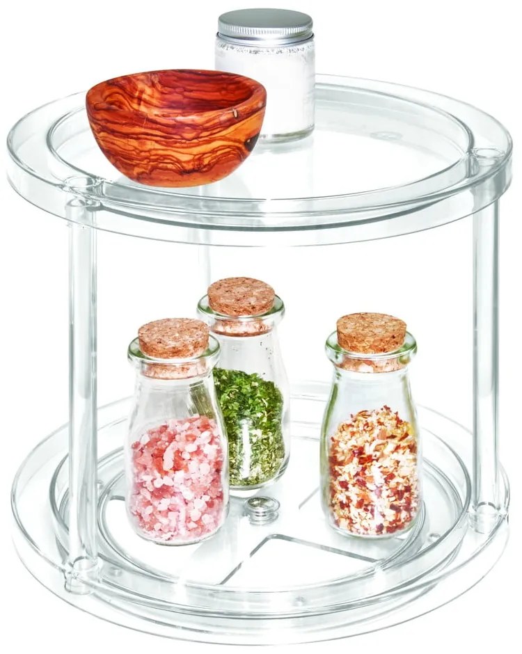 Kerek, forgatható, kétszintes talapzat az iDesign The Home Edit dobozokhoz, ⌀ 24,1 cm