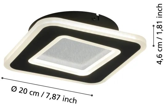 Eglo 901239 - LED fali lámpa MACCHIONI LED/12W/230V 4000K fekete