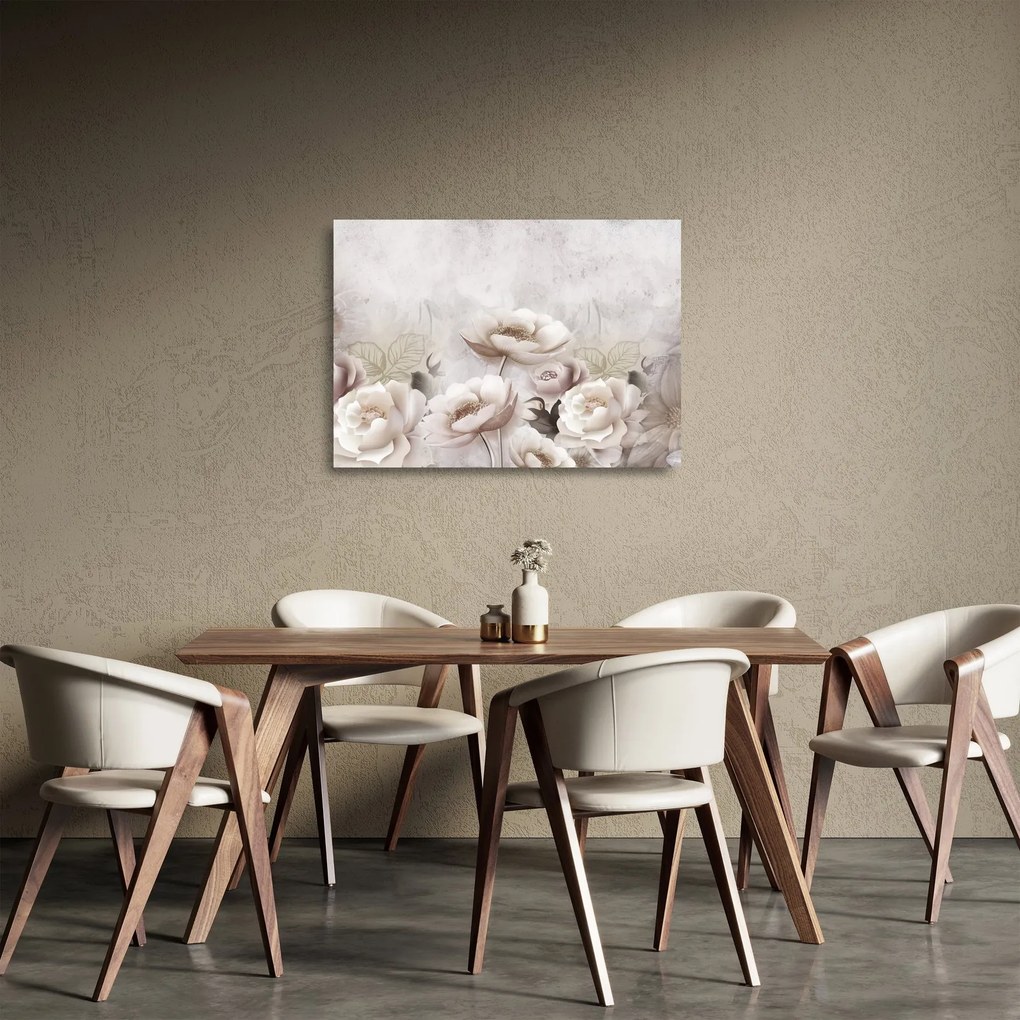 Kép - Rózsaszín bokrok (üvegen) (70x50 cm)