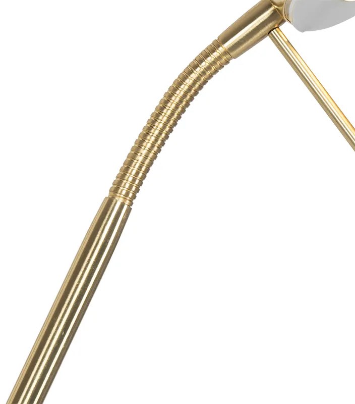 Modern állólámpa sárgarézzel és olvasólámpával, beleértve a LED-es Dim to Warm funkciót - Diva