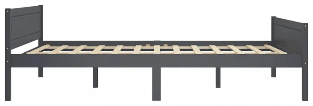 szürke tömör fenyőfa ágykeret 120 x 200 cm