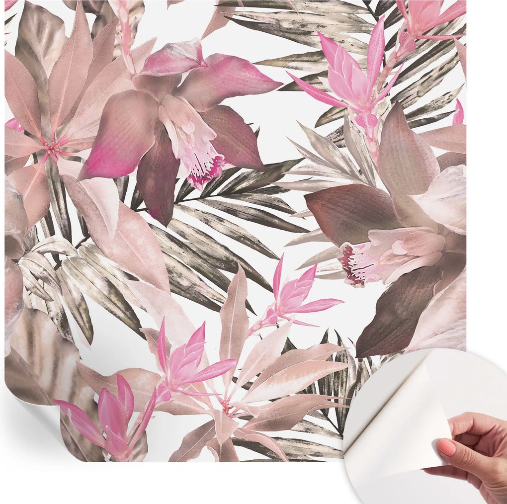 Design fali fotótapéta öntapadós Egzotikus virágok 250x250 cm