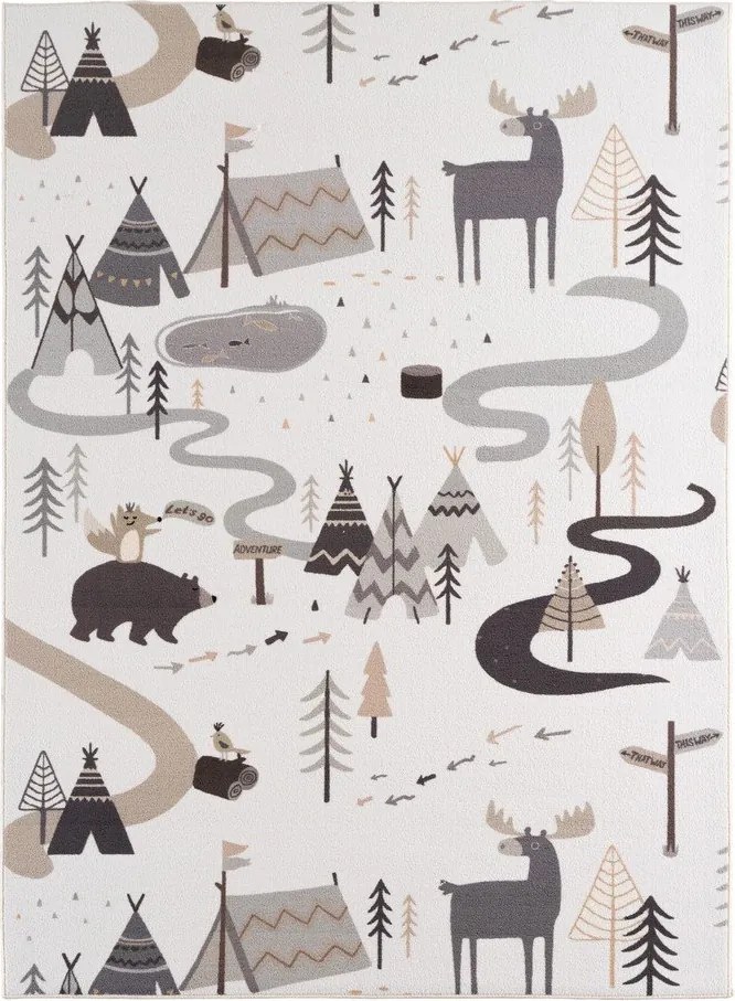 Krémszínű mosható gyerek szőnyeg 160x230 cm Coco 1135 – Ayyildiz Carpets