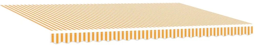 Behúzható napellenző Narancs és fehér 500x300 cm szövet