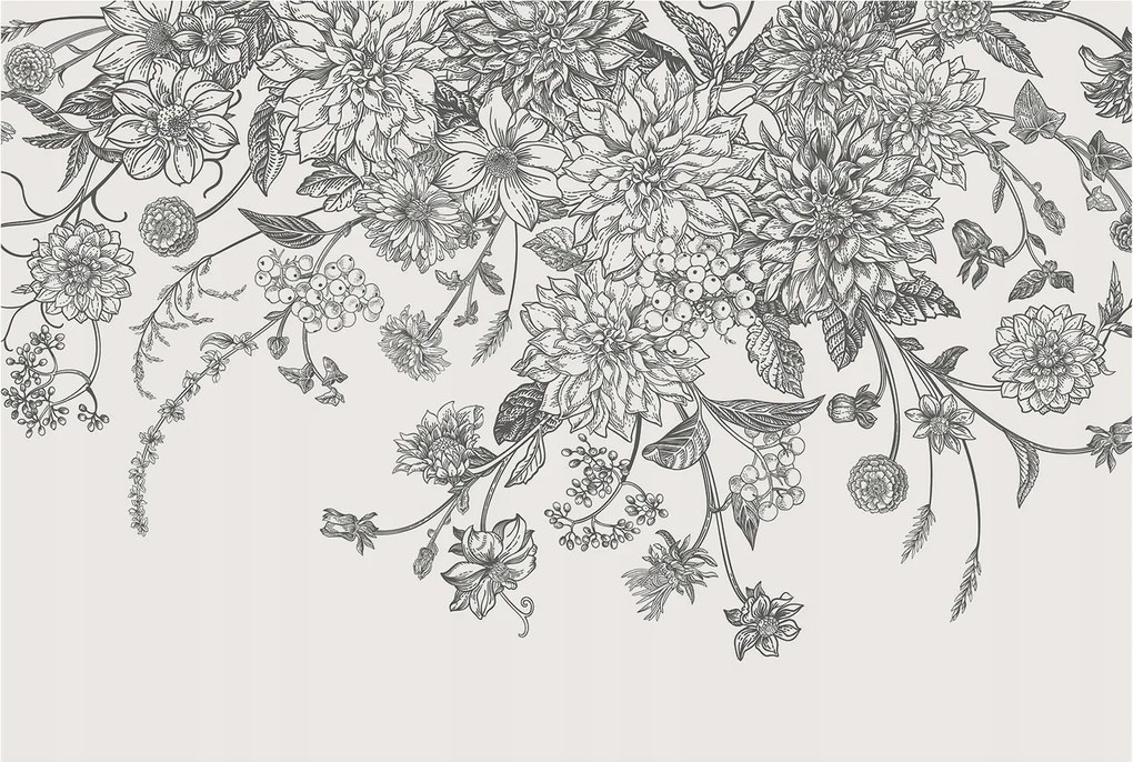 Flizelin tapéta Flizelin Fali Prémium Virágmintás 104x70 Ragasztó