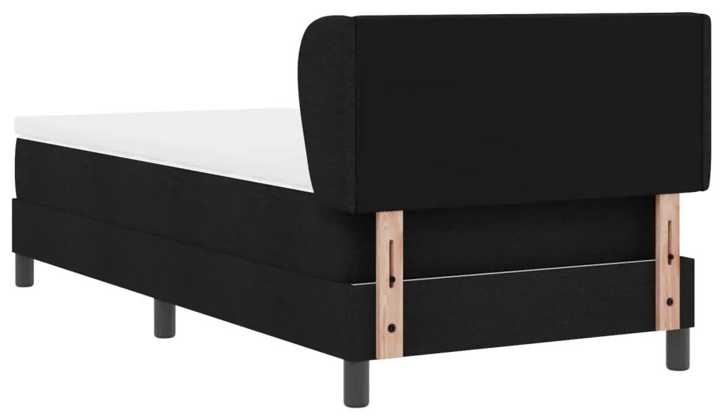 Boxspring Ágy Matrac nélkül Fekete 100x200 cm Szövet
