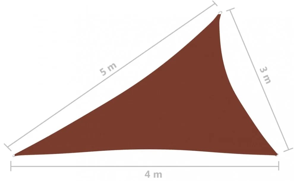 terrakotta háromszögű oxford-szövet napvitorla 3 x 4 x 5 m