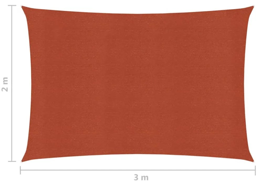 terrakotta HDPE napvitorla 160 g/m² 2 x 3 m