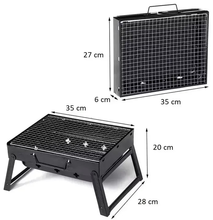 Zaparkorun Hordozható összecsukható faszenes grill - Grillbox